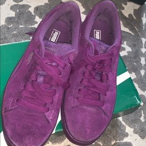 Purple puma suedes
